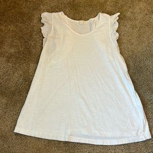 White Flutter Sleeve Tee